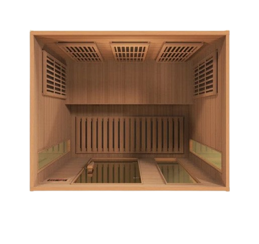 Overhead Interior View Of The Maxxus 3-Person Near Zero EMF FAR Infrared Indoor Sauna | MX-K306-01-ZF CED