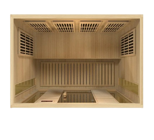 Overhead Interior View Of The Maxxus 4-Person Low EMF FAR Infrared Indoor Sauna | MX-K406-01