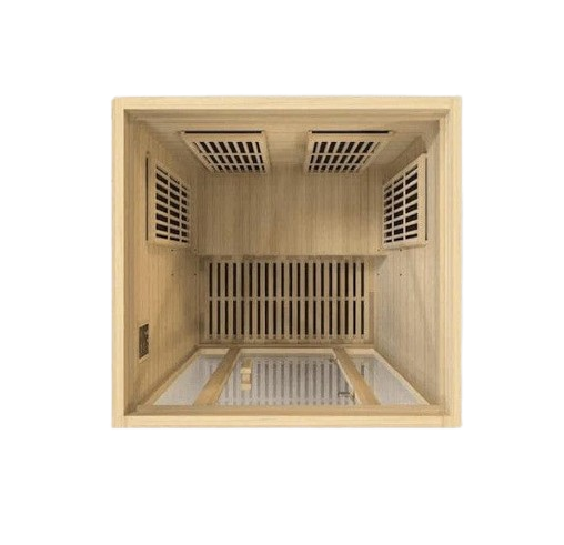Overhead Interior View Of The Maxxus Seattle 2-Person Low EMF FAR Infrared Indoor Sauna | MX-J206-01