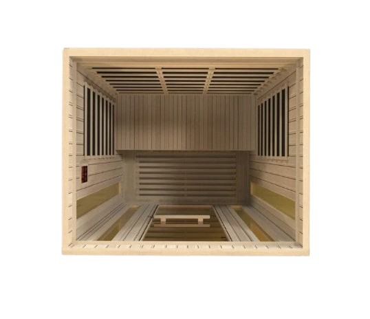 Overhead Interior View Of The Maxxus Trinity 3-Person Low EMF FAR Infrared Indoor Sauna | MX‐LS3‐01