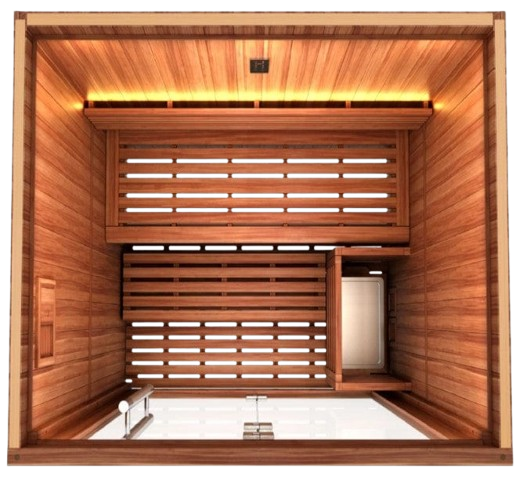 Overhead View Of The Golden Designs Sundsvall 2-Person Indoor Sauna | GDI-7289-02
