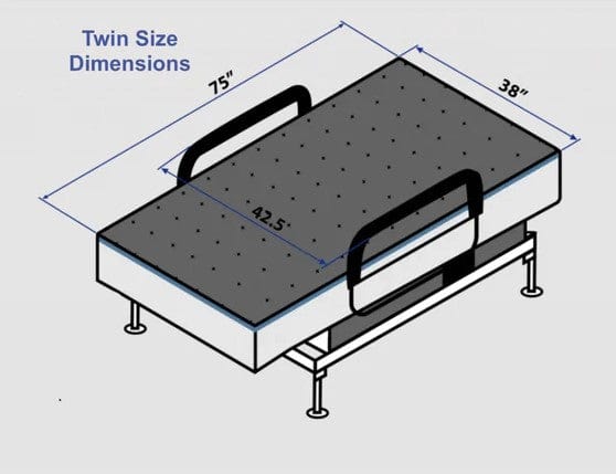 Overhead View Of The Journey UPbed Sleep-To-Stand Adjustable Bed Twin Dimensions