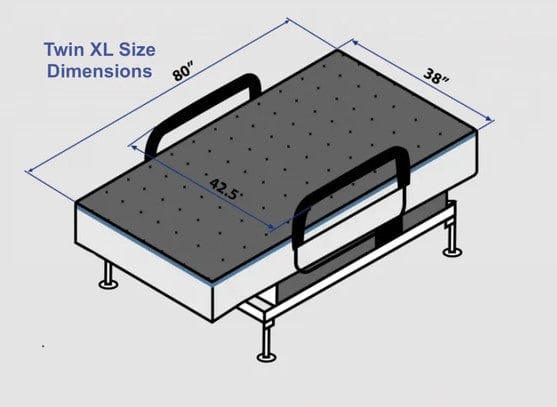Overhead View Of The Journey UPbed Sleep-To-Stand Adjustable Bed Twin XL Dimensions