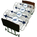 Overhead View Of The Med Mizer EX8000 Bariatric Adjustable Bed Highlighting The Different Width Adjustments