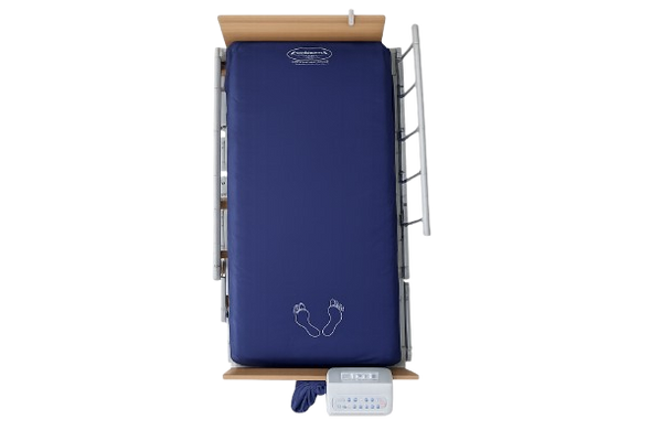 Overhead View Of The ObboMed OB-2000 StandardAir Alternating Pressure Low Air Loss Mattress Shown In The Flat Position