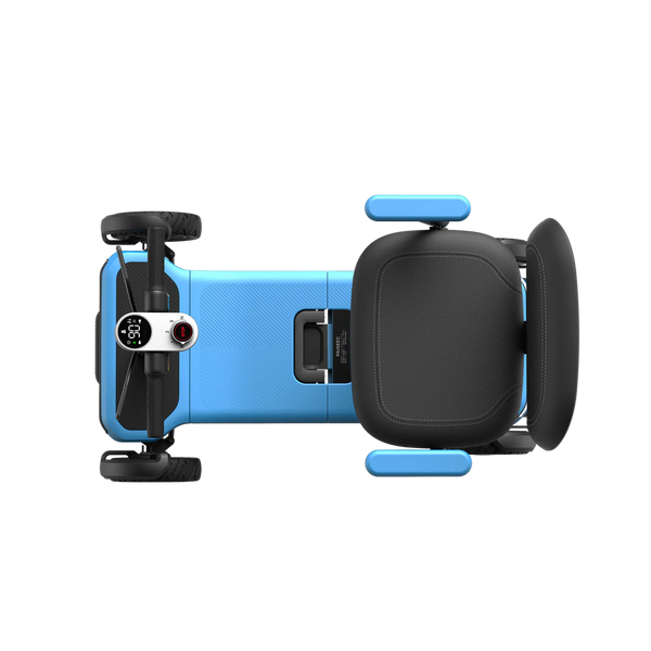 Overhead View Of The Paiseec L5 Mobility Scooter In The Upright Position And Shown In Blue Color
