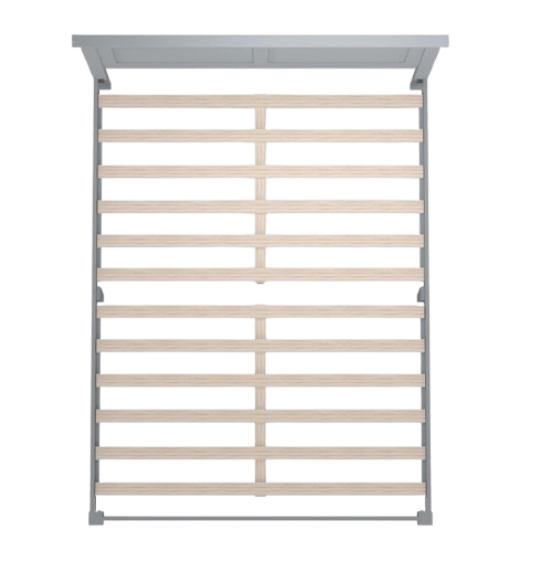 Overhead View Of The Rize Home Cottage Style Wooden Bed Frame Shown In Ultimate Gray Color