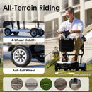 Paiseec D3 Mobility Scooter Front View White Color Man Riding Scooter 4 Wheel Stability and Anti Roll Wheel For All Terrain Riding