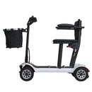 Paiseec D3 Mobility Scooter White Color Side View Unfolded Position With Basket