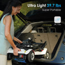 Paiseec D3 Mobility Scooter Woman Putting Folded White Scooter In Car Trunk