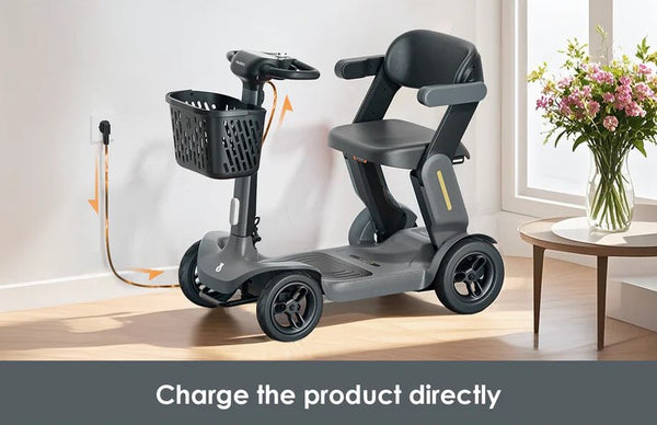 Paiseec S3 Mobility Scooter Side View Gray Color Charge The Product Directly
