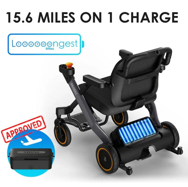 Paiseec W3 Electric Wheelchair Airline Approved Battery 15.6 Miles On One Charge
