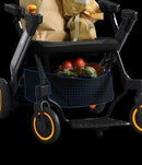 Paiseec W3 Electric Wheelchair Front View Orange And Black Color Highlighting Under Basket Option