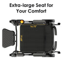 Paiseec W3 Electric Wheelchair Orange And Black Color Overhead View Showing A Diagram Of The Seat