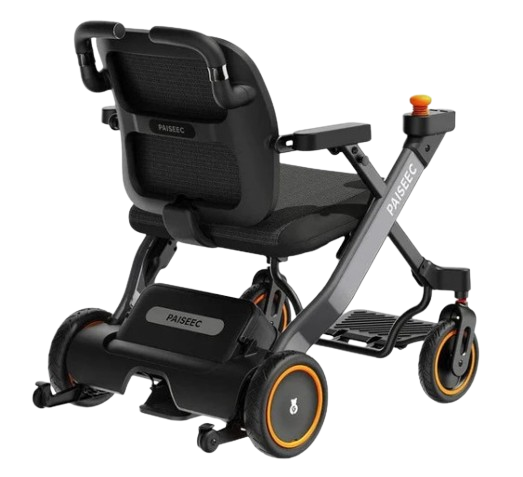 Paiseec W3 Electric Wheelchair Orange And Black Rear View