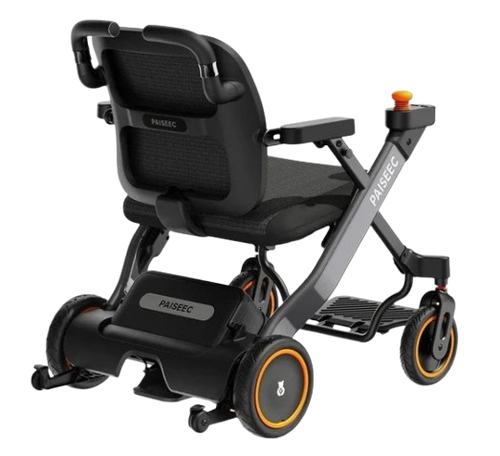 Paiseec W3 Electric Wheelchair Orange And Black Rear View