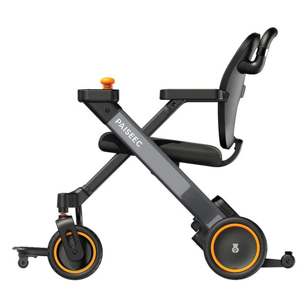 Paiseec W3 Electric Wheelchair Orange And Black Side View 