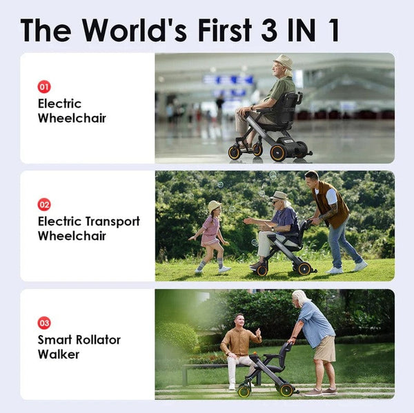 Paiseec W3 Electric Wheelchair Three In One Device, Wheelchair, Rollator, and Transport Chair