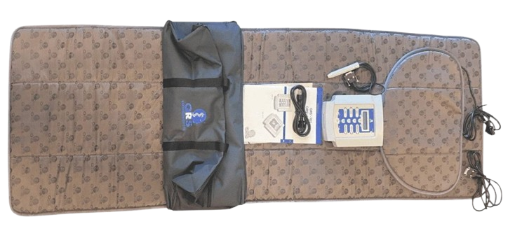QRS 101 PEMF Home System Over Head View Mat Pen Applicator Manual And Bag