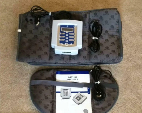 QRS 101 PEMF Home System Over Head View Mat Pillow Control Box And Manual