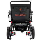Rear Centered View Of The Bangeran Mammoth EX Electric Wheelchair Shown In Black And Orange Color