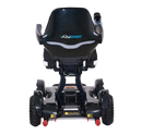 Rear Centered View Of The Golden Technologies Ally Sport Omnidirectional Electric Wheelchair Shown In Carbon Fiber Color