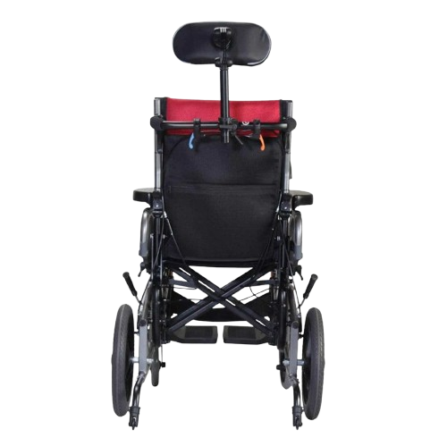 Rear Centered View Of The Karman VIP2-TR Tilt-In-Space Transport Wheelchair