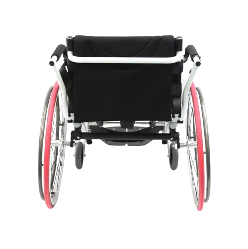 Rear Centered View Of The Karman XO-55 Horizon Standing Wheelchair In The Seated Position