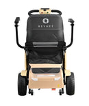 Rear Centered View Of The Reyhee Flex Electric Folding Mobility Scooter Shown With The Tan Colored Frame