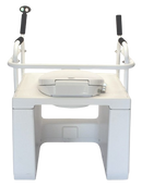 Rear Centered View Of The Throne Buttler Powered Toilet Lift Chair TLFE001 Shown In The Lowered Flat Position