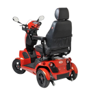 Rear Left Side View Of The FreeRiderUSA FR1 Terrain Mobility Scooter Shown In The Metallic Orange Color