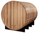 Rear Left Side View Of The Golden Designs Klosters 6-Person Barrel Sauna | GDI-B006-01