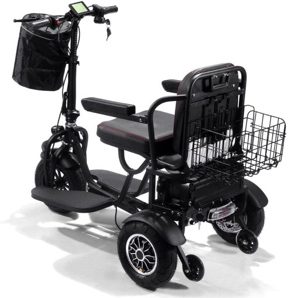 Rear Left Side View Of The MotoTec Folding Mobility Dual Motor Electric Trike