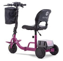 Rear Left Side View Of The Reyhee Triad Compact Folding Electric Mobility Scooter Shown With The Violet Colored Frame