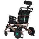 Rear Left View Of The Bangeran Mammoth EX Automatic Recline Electric Wheelchair Shown In Brown And Teal Color