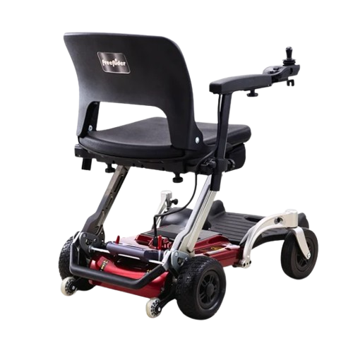 Rear Right Side View Of The FreeRiderUSA Luggie Travel Power Wheelchair