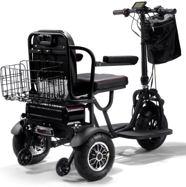 Rear Right Side View Of The MotoTec Folding Mobility Dual Motor Electric Trike