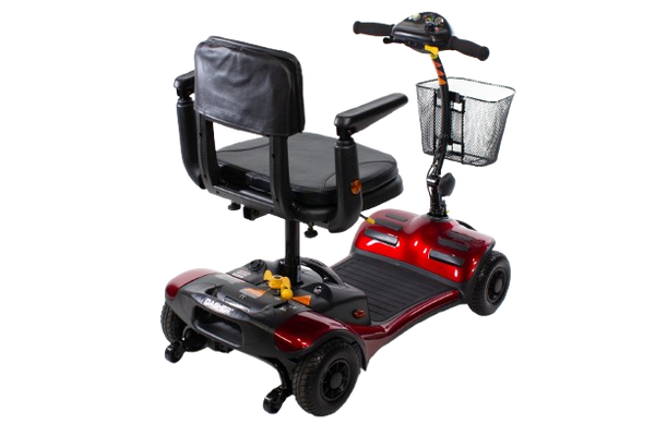 Rear Right Side View Of The Shoprider Dasher 4 Mobility Scooter