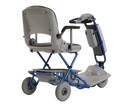Rear Right Side View Of The Tzora Feather Ultra Lightweight Mobility Scooter Shown In The Blue Color