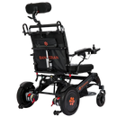 Rear Right View Of The Bangeran Mammoth EX Automatic Recline Electric Wheelchair Shown In Black And Orange Color