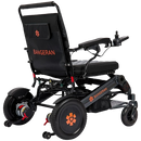 Rear Right View Of The Bangeran Mammoth EX Electric Wheelchair Shown In Black And Orange Color