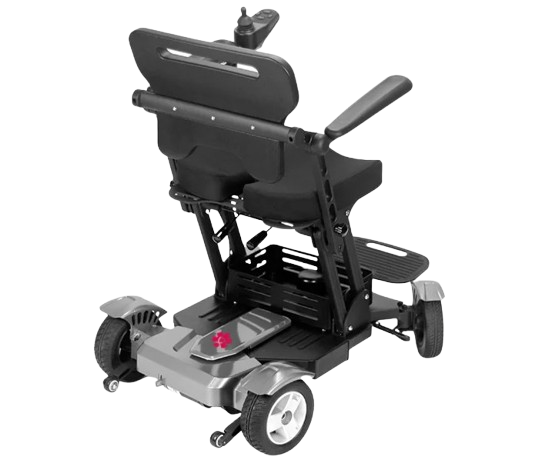 Rear View Of The Bangeran Titan Electric Wheelchair Shown In Gray Color 