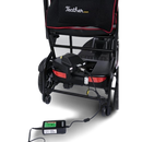 Rear View Of The Feather Mobility Scooter Showing Charger And Removeable Battery
