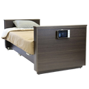 Rear View Of The Med Mizer Active Care Deluxe Rotating Bed With Pillow And Comforter 