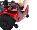 Rear View Of The Merits Roadster S4 Mobility Scooter In Red Color Latch