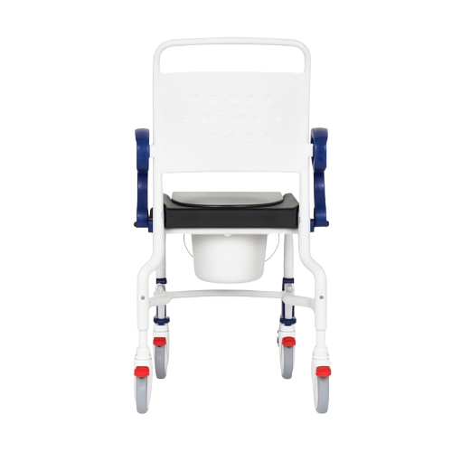 Rear View Of The Rebotec Frankfurt Height Adjustable Shower Commode Chair