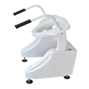 Right Side View Of The ArGo Electric Toilet Lift Shown In The High Raised Position