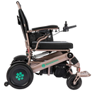 Right Side View Of The Bangeran Mammoth EX Automatic Folding Electric Wheelchair Shown In Brown And Teal Color