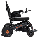 Right Side View Of The Bangeran Mammoth EX Automatic Folding Electric Wheelchair Shown In Black And Orange Color