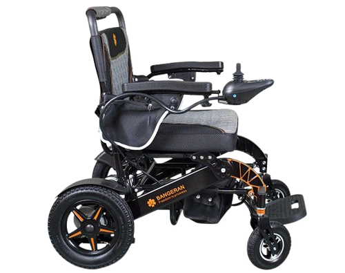Right Side View Of The Bangeran Mammoth Electric Wheelchair Shown With Black Color